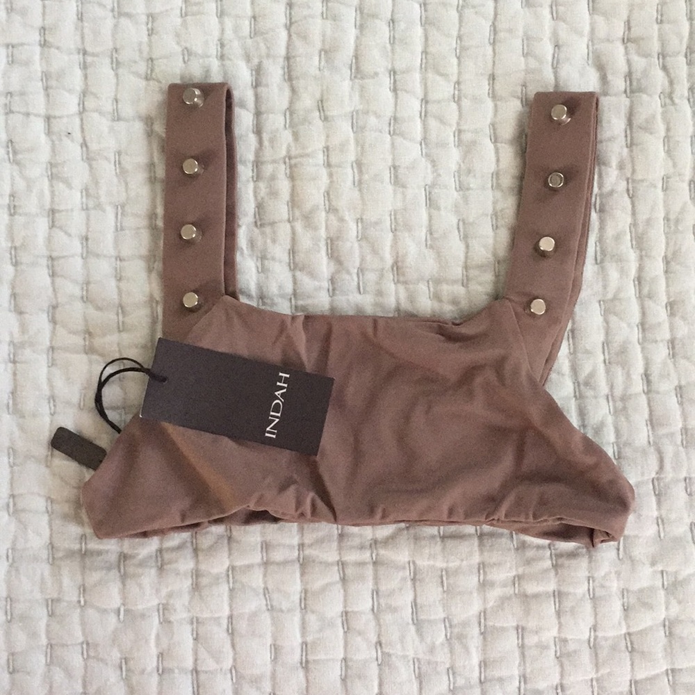 INDAH swimwear MONA STUDDED bikini top MOCHA